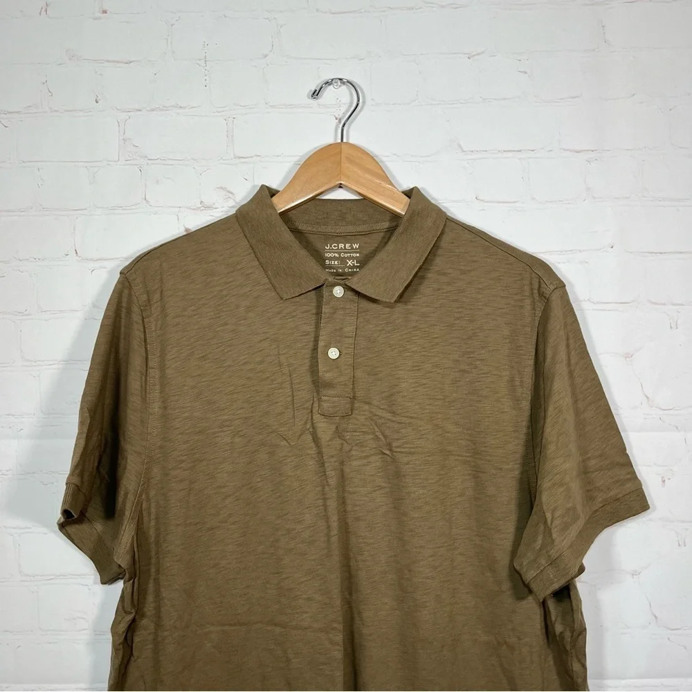 J Crew Polo Shirt Mens Size XL OD Green Short Sleeve Casual Cotton